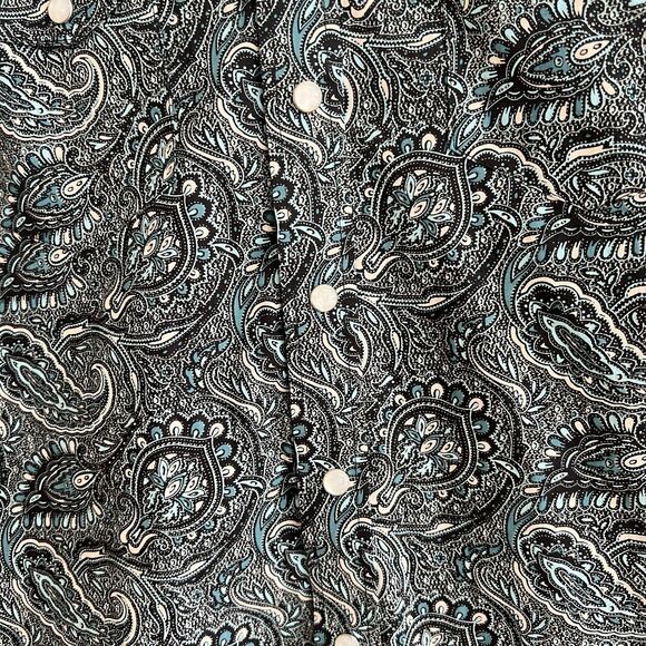 Rock & Roll Denim Red Paisley Retro Pearl Snap Western Shirt Mens L Modern Fit - Picture 4 of 5